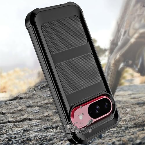 Image of Cubix Armor Defender Rugged Case Compatible for Google Pixel 9 / Pixel 9 Pro Back Cover Slim, Shockproof, Dual-Layer Design with Camera Protection - Black