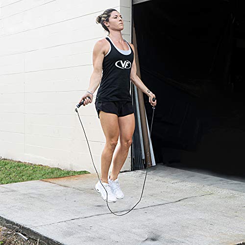 Valor Fitness Adjustable Speed Rope - Speed Jump Rope with Ball Bearings and Non-Kinking Cable – Ideal for Cross Training and Other High Intensity Workouts with Skipping Rope