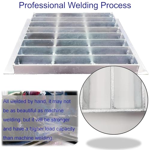 Image of Galvanized Steel Drain Grate with Lip, Channel Cover 12x12 in