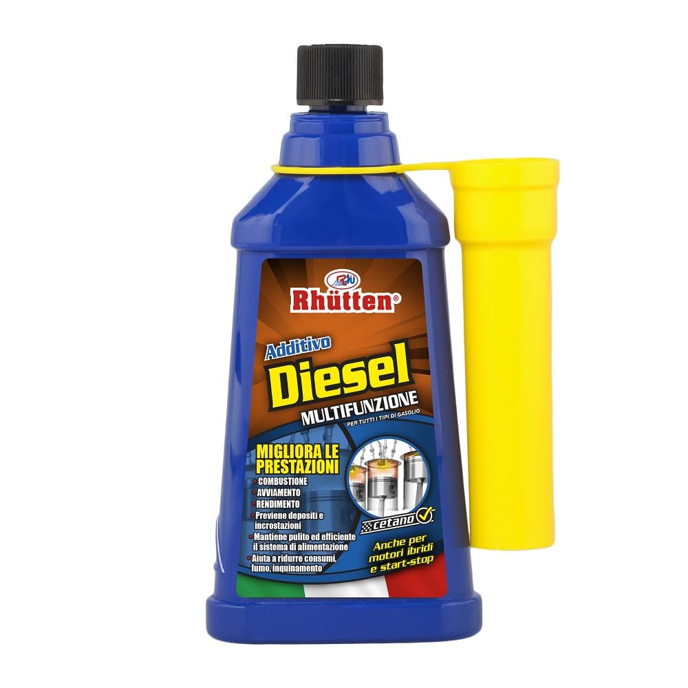 Rhutten, Additivo Diesel Multifunzione, Monodose Superconcentrata, Trattamento Con Cetano, Migliora le Prestazioni, Riduce Consumi, 150ml