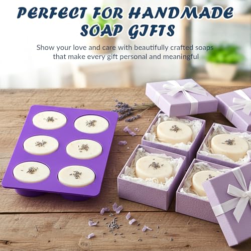 Image of HKNMTT Oval Suqare Soap Mold 6-Cavity Silicone Molds for Handmade Craft
