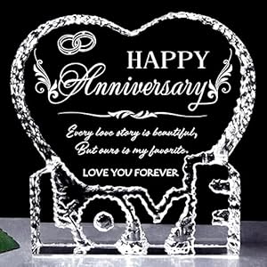ZHSHWAT Happy Anniversary Wedding Gifts for Wife, Romantic Gifts for Her, Romantic Crystal Decorative, Anniversary…