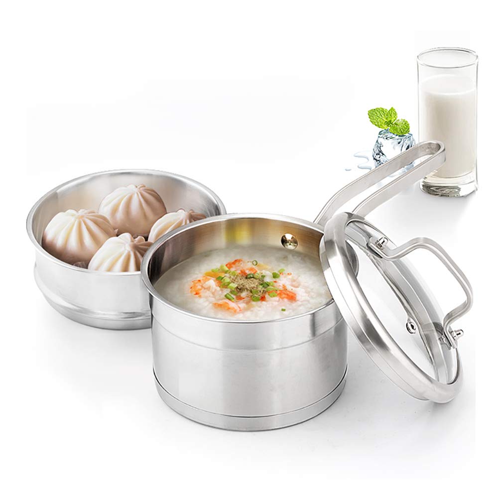 Potinv 2-Quart Stainless Steel Steamer Cooker, Saucepan with Cover, Induction Compatible, Dishwasher