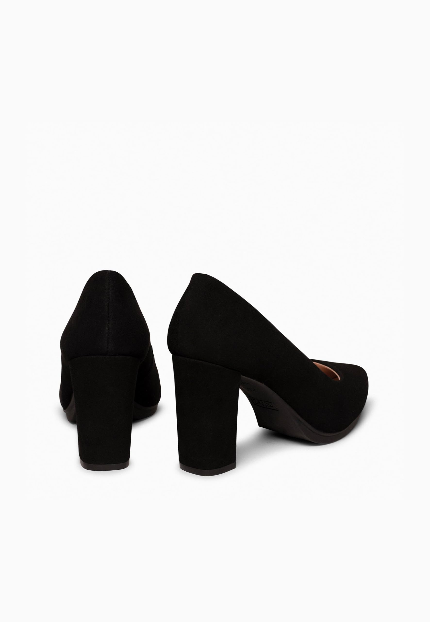 miMaO. Zapatos de tacón Ancho para Mujer en Piel de Ante y Plantilla de Gel. Fabricado y Diseñado en España