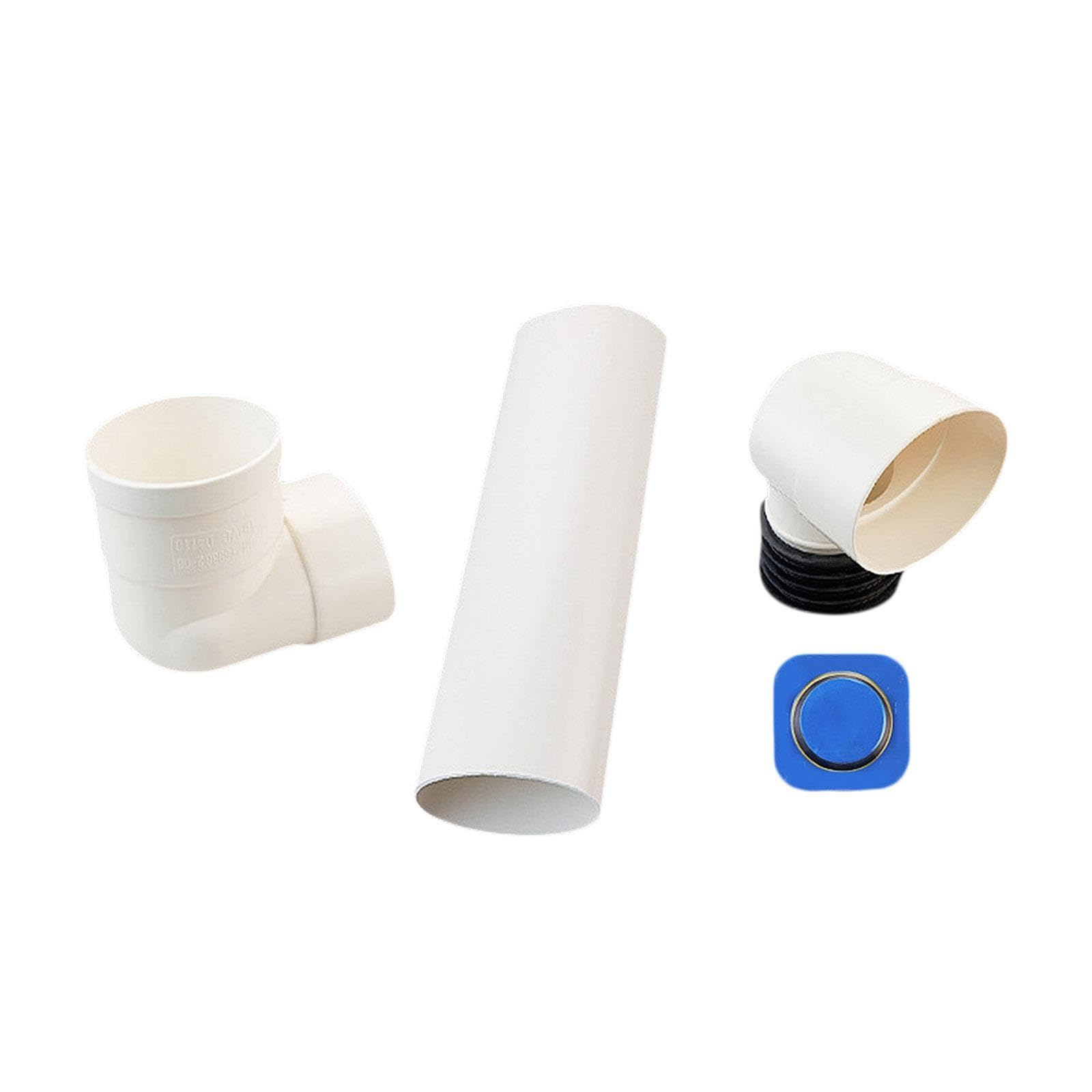 Kit de reparación de desagüe de armario universal con brida de inodoro compensada, boquilla de drenaje excéntrica flexible de repuesto para conector de residuos de bañera