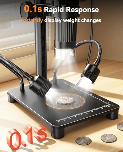 Image of Elikliv Microscope with Weighing Scale, Digital Magnifier for Error Coins, Jewelry Magnifying Glass with Lights, 4.3 inch LCD Screen 12MP Camera 1080P Video USB PC View for Adults Collectors Supplies