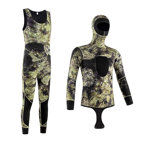 lopituwe Combinaison de chasse sous-marine avec poignets en cuir lisse - Empêche le remplissage d'eau Combinaison de surf en caoutchouc pour maillot de bain...