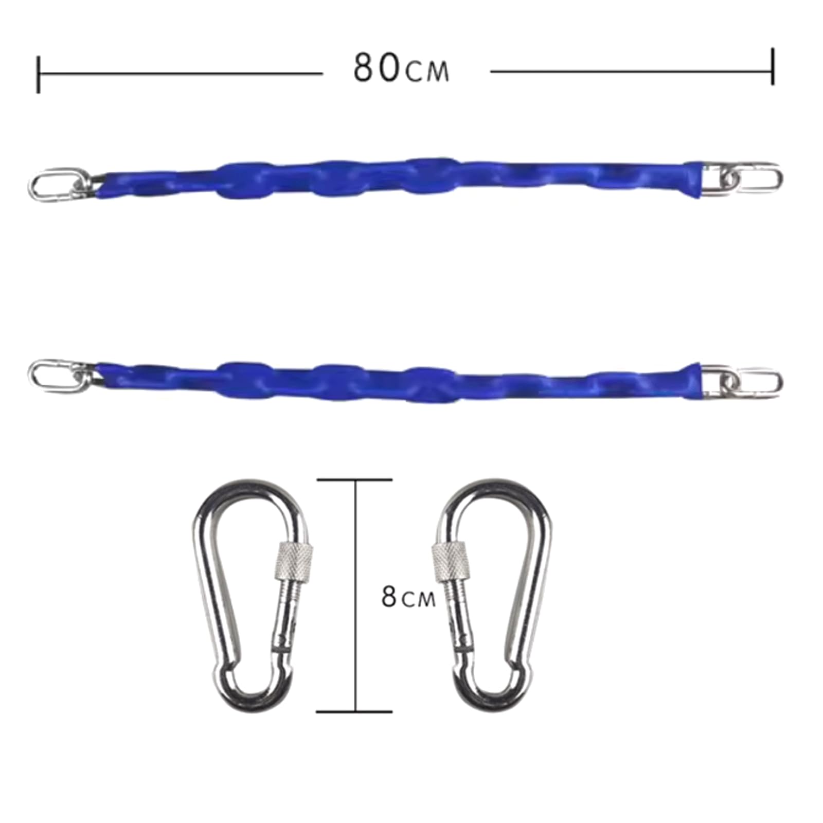 esmen Schaukelhaken 2 Set verzinktes Schaukelzubehör, Metall-Schaukelgurte, Sling-Verbindungsgürtel, robuste Verlängerungskette für Yoga-Schaukel