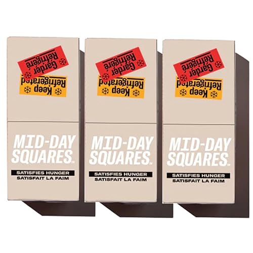 Mid-Day Squares Barras de chocolate altas en proteínas, 1.16 onzas cada una, 2 unidades, 24 cuadrados, sabor a masa de galletas, suministro para 20