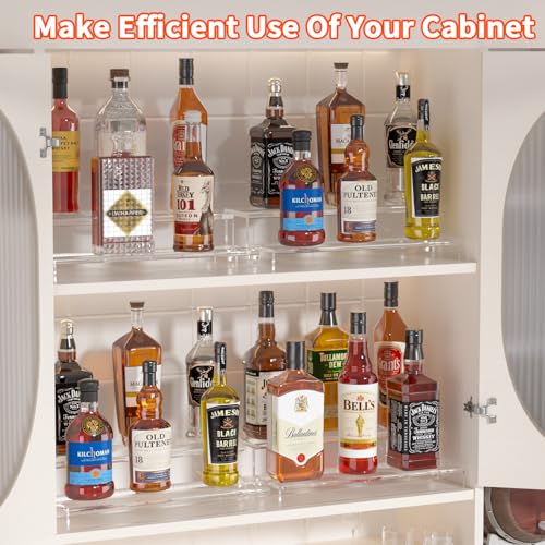 Image of JUESHA 2 Tier Liquor Bottle Display Shelf