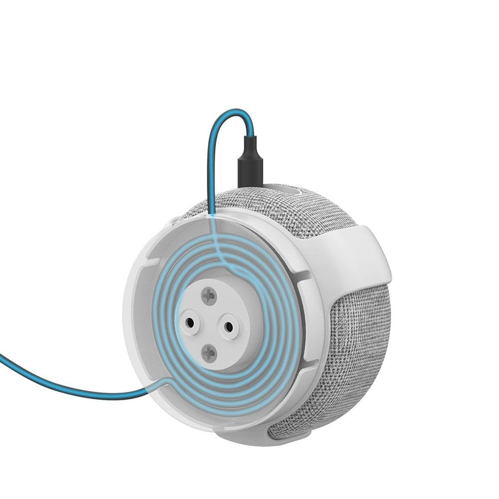 Supporto da parete Echo Dot, 2 supporti da parete per Echo Dot di 3a, 4a e 5a generazione, gestione dei cavi integrata, accessori salvaspazio per altoparlanti Dot Smart, con viti (2 pezzi)