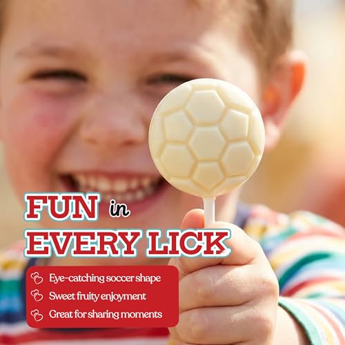 100 Pack Soccer Lollipops – Individually Wrapped Suckers – Strawberry, Tutti Frutti Delicious Flavors – Bulk Suckers Great Use For Fifa World Cup, Party Favors , Sports Snacks Goodie Bags , Soccer Team Treats - image 2