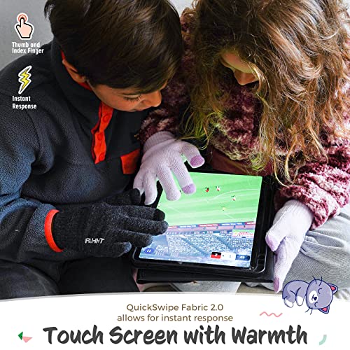 Image of Rahhint Kids Winter Gloves for Boys Girls Children Toddler Thermal Wool Knit Gloves with Insulated Fleece Lining Keep Hand Warm Gift