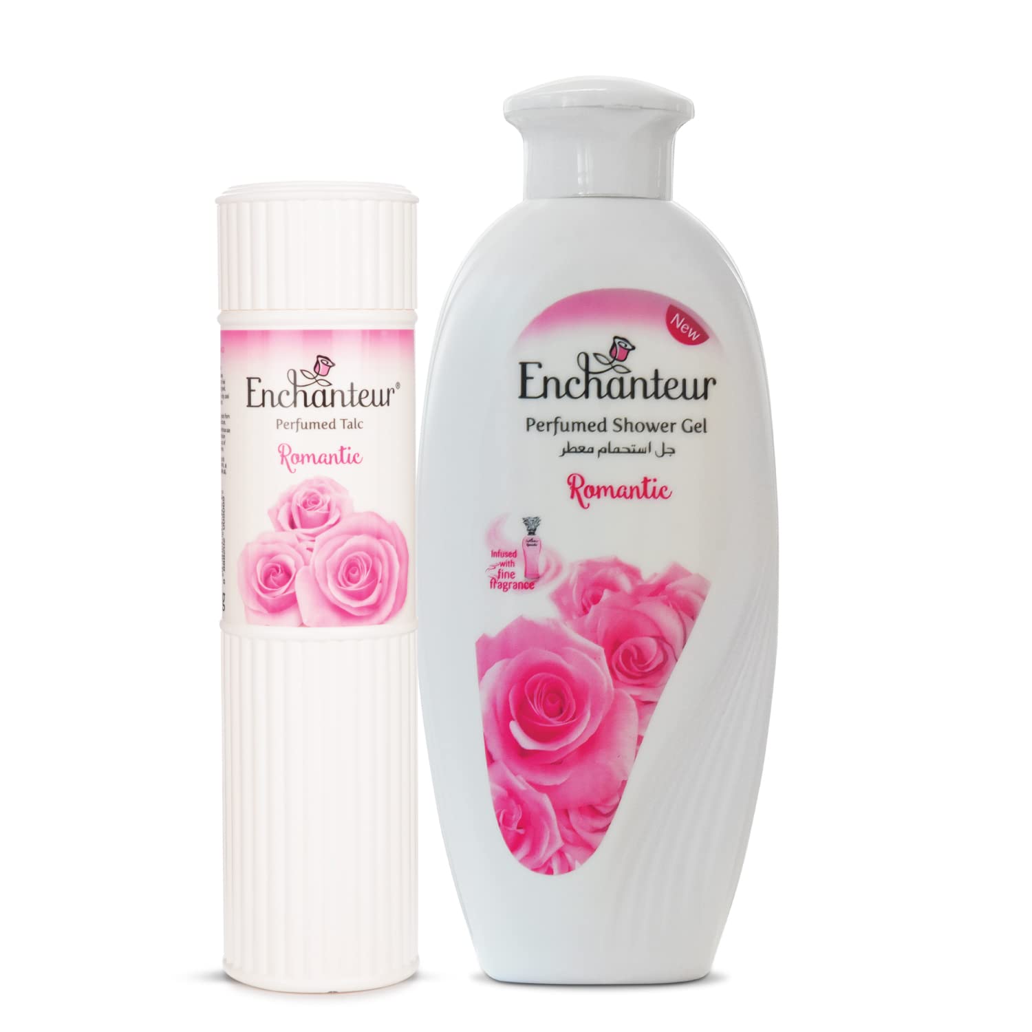 Enchanteur Romantic Perfumed Talc for Women, 250g & Enchanteur Romantic Perfumed Shower Gel (Body Wash) for Women, 250ml with Roses & Jasmine Extracts-image-31