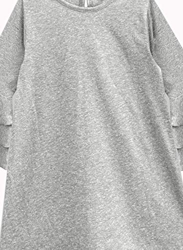Image of A.T.U.N. (ALL THINGS UBER NICE) Girls Cotton A-Line Knee Length Long Sleeve Casual Dress