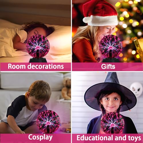 Pheashine Plasma Ball 5 inch, Plasma Lamp Touch Sensitive & Sound Activated Sphere Electric Plasma Globe Light - Image 3