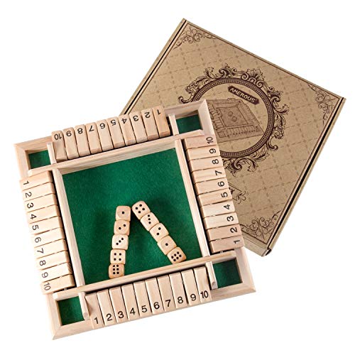 AMEROUS Juego Shut The Box de Madera 1-4 Jugadores miniatura 3