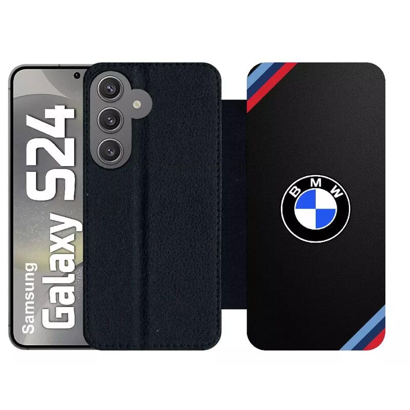 Générique Etui à Rabat pour Galaxy s24 - BMW Sport - Simili-Cuir - Noir