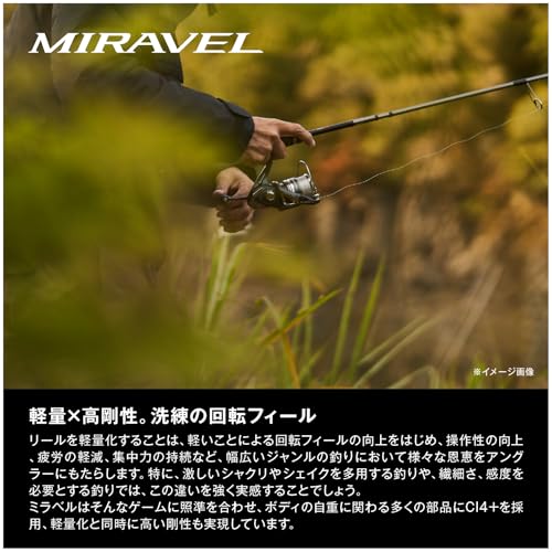 SHIMANO 22 Miravel Series Spinning Reel Importación Japón (C2000S) miniatura 6
