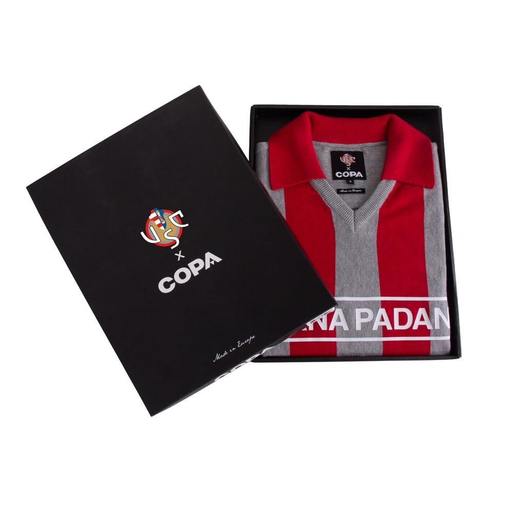 COPA - Maglia retrò - Calcio - Uomo - US Cremonese 1983/84 - Rosso/Griogio - 50% Cotone – 50% Acrilico