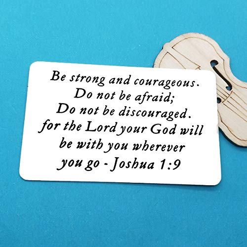 Xiahuyu Christian Gifts Be Strong and Courageous Do Not Be Afraid Wallet Insert Card Inspirational Religious Gifts Christmas Birthday Baptism Gifts Christian Gifts for Women Men Boys Girls2