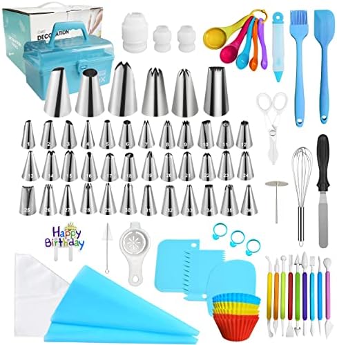 228 Pcs Cake Decorating Kits [Numbered] 42PCS Piping Tips and Bags Set with Storage Case Cupcake Decorating Kit Frosting Piping Kit