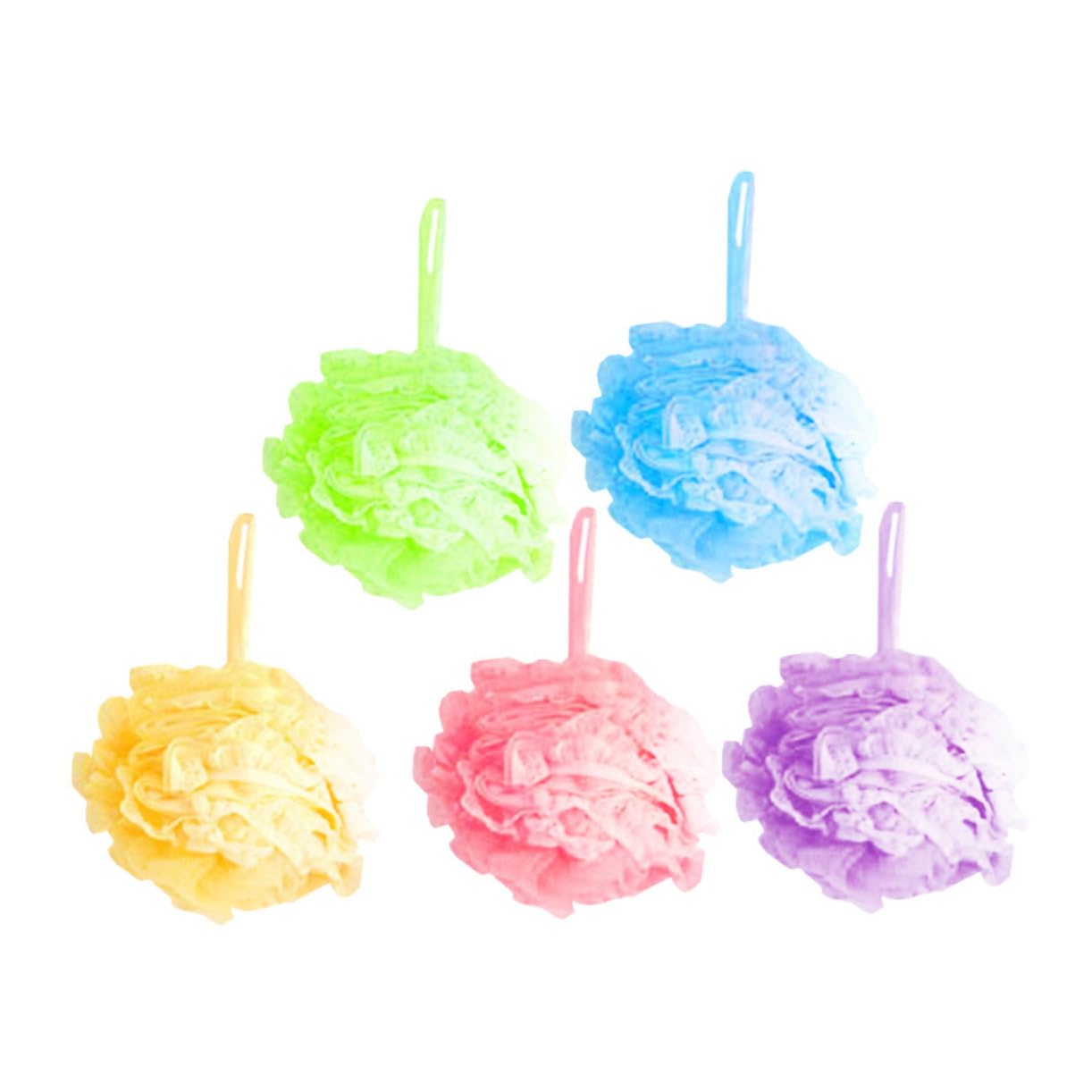 DOITOOL 5piezas Esponjas De De Exfoliante Encaje Balones y Acolchadas Para Cuidado Mezclados