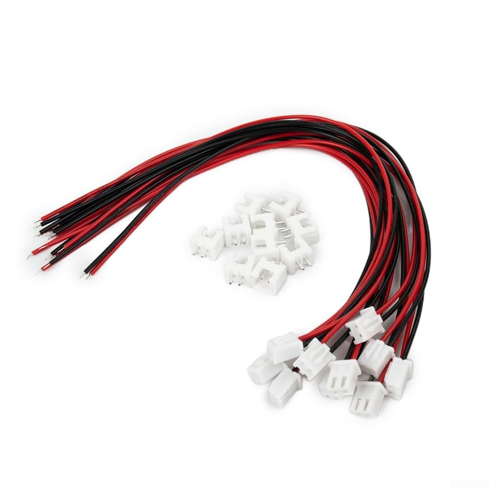 10 Sets for JST XH 2.54mm Wire Cable Connectors 2 3 4 Pin Male Female Plug-Socket Kit with 24AWG 200mm Wires for Electronics Projects DIY Repairs(2 Pin)