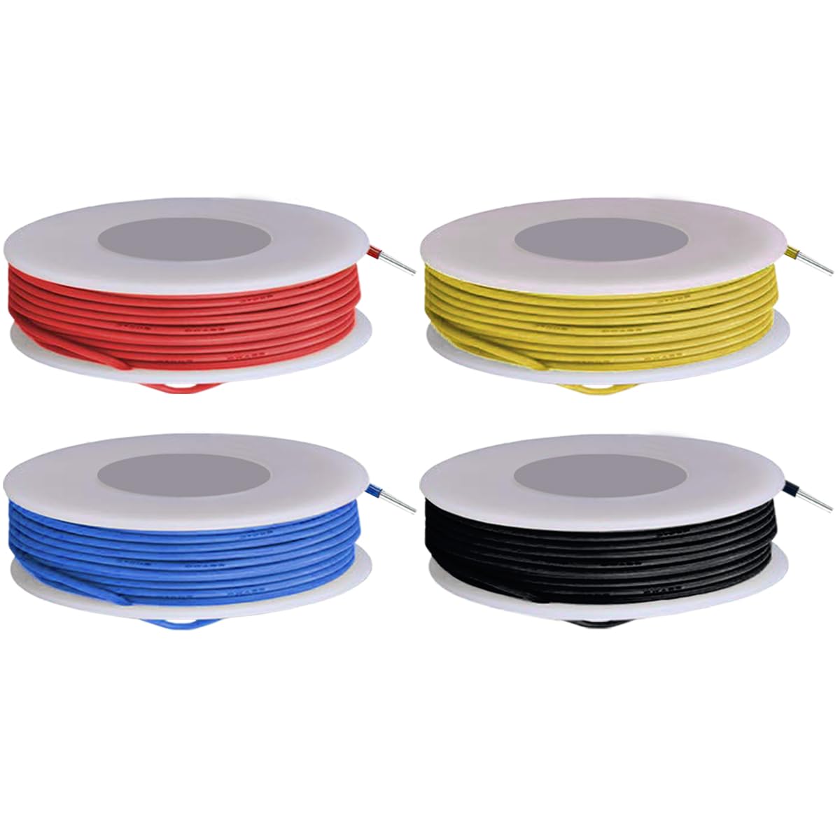 MKBKLLJY 22 Gauge Solid Wire 300V PVC Electrical Wire 22AWG Insulation Tinned Coated Copper Wire Red/Yellow/Blue/Black Wire Assortment 5m/16.4ft Each Color for Electronics DIY Automotive Wiring MKBKLLJY 22 Gauge Solid Wire 300V PVC Electrical Wire 22AWG Insulation Tinned Coated Copper Wire Red/Yellow/Blue/Black Wire Assortment 5m/16.4ft Each Color for Electronics DIY Automotive Wiring
