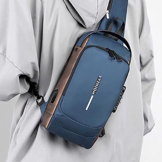 Image of TEKCOOL Sling Bag for Men Stylish Crossbody Backpack for Men & Women, Anti-Theft Chest Bag with USB Charging Port, Messenger Bags, Casual Shoulder Bag