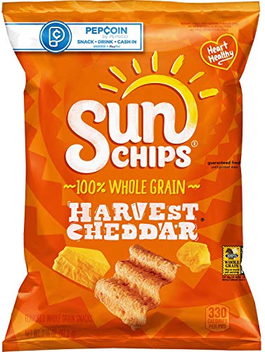 Sunchips Whole Grain Harvest Cheddar Snacks, 2.375 Ounce - 24 per case.
