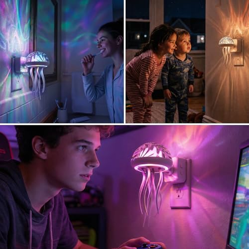 L LOHAS LED Night Lights Plug Into Wall, Night Lights Jellyfish Projector - image 8