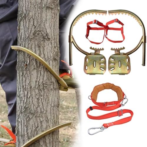 Adjustable Tree Climbing Shoes, Spike Boots for 6-19.7" Diameter Trees, Perfect for Arborists, Maintenance, Tree Cutting - 350mm/13.8" Height, High-Altitude Safety Gear