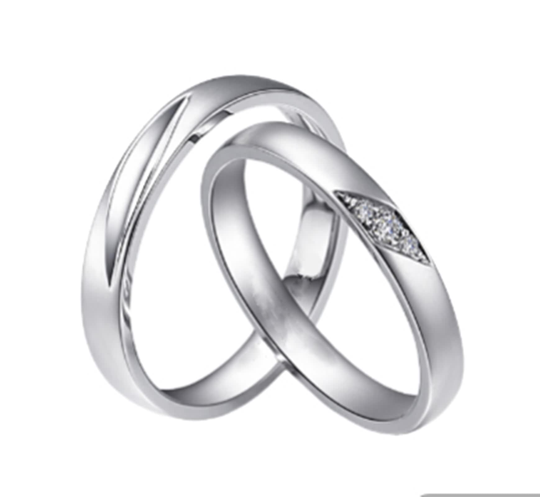 Anillos de boda de platino, anillo de compromiso para hombres pulido de plata Pt950, tamaño 70 (22,3)