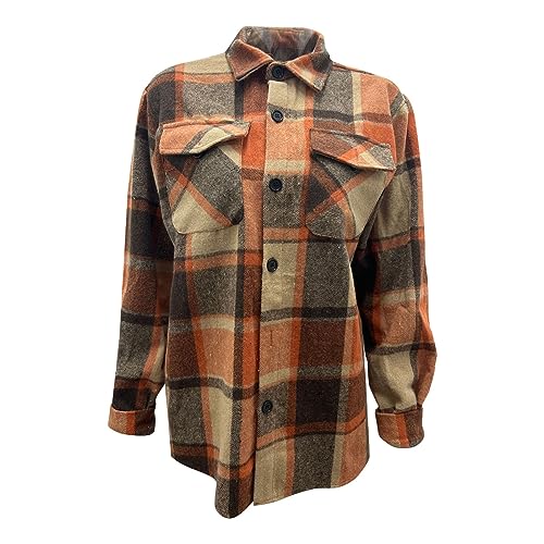 LCMTWX Men's Cotton Plaid Shirts Jacket Print Hooded Zipper Pocket Long Sleeve Shirt Patchwork Shirt Plaid Cotton Hoodies2