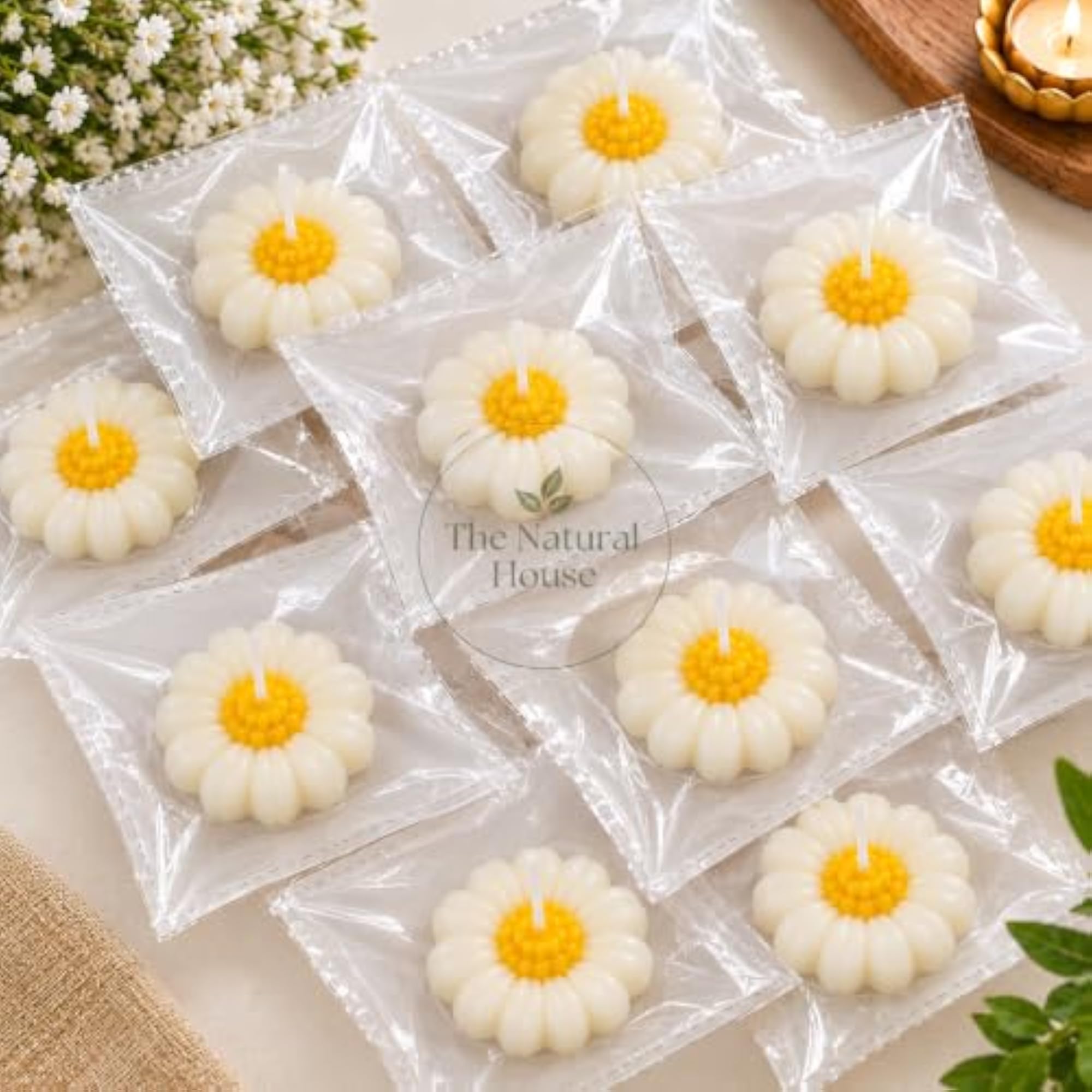 Scented Daisy Candles, Floral Soy Wax, Ideal for Gifting