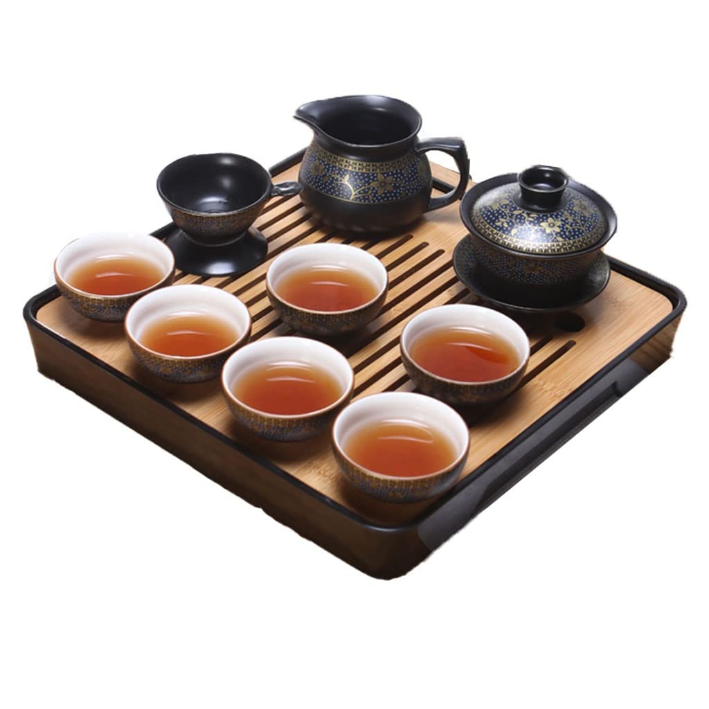 DFGHNBVC Porcelain Chinese Teapot Tea Set - 1 Tea Pot, 6 Tea Cups,Tea Serving Tray,Beautiful Asian Tea Set For Tea Lover/Women/Men