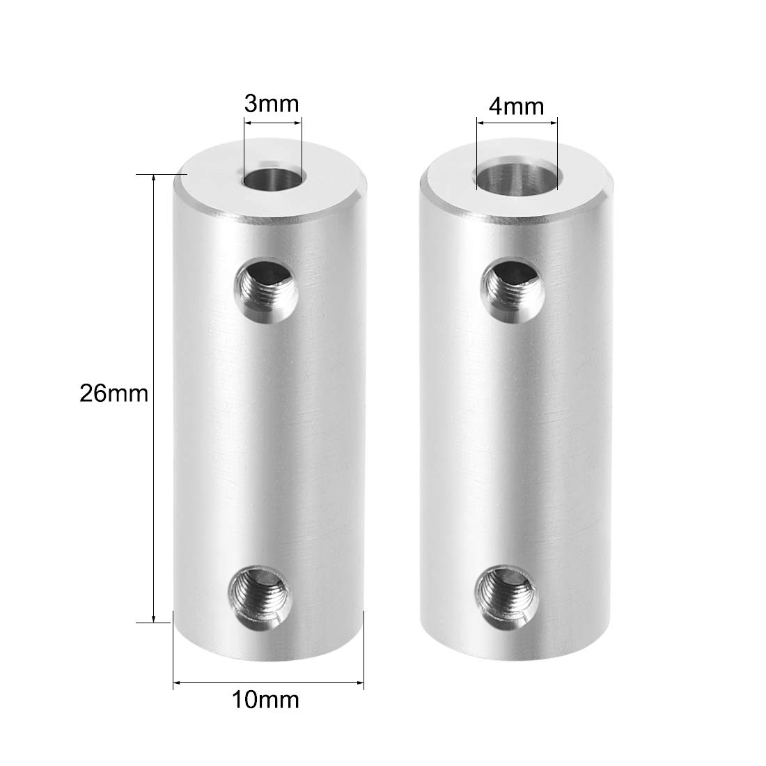 Uxcell 8mm To 10mm Bore Rigid Coupling - Copper Set Screw Shaft Connector For Motors & 3D Printers
