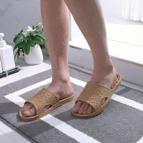 Image of shevalues Shower Shoes for Women Men with Arch Support Quick Drying Pool Slides Lightweight Beach Sandals with Drain Holes