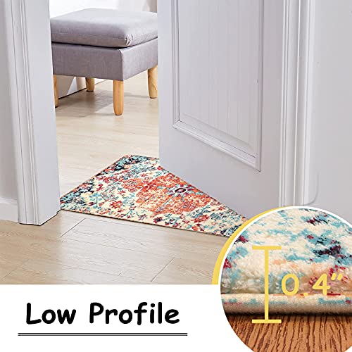 Lahome Bohemian Floral Medallion Runner Rug - 2'8" X 8' Oriental Distressed Hallway Runner Rug Country Vintage Washable Non-Slip Laundry Carpet Soft Low-Pile Indoor Mat For Entryway Bedside Decor #TOP3
