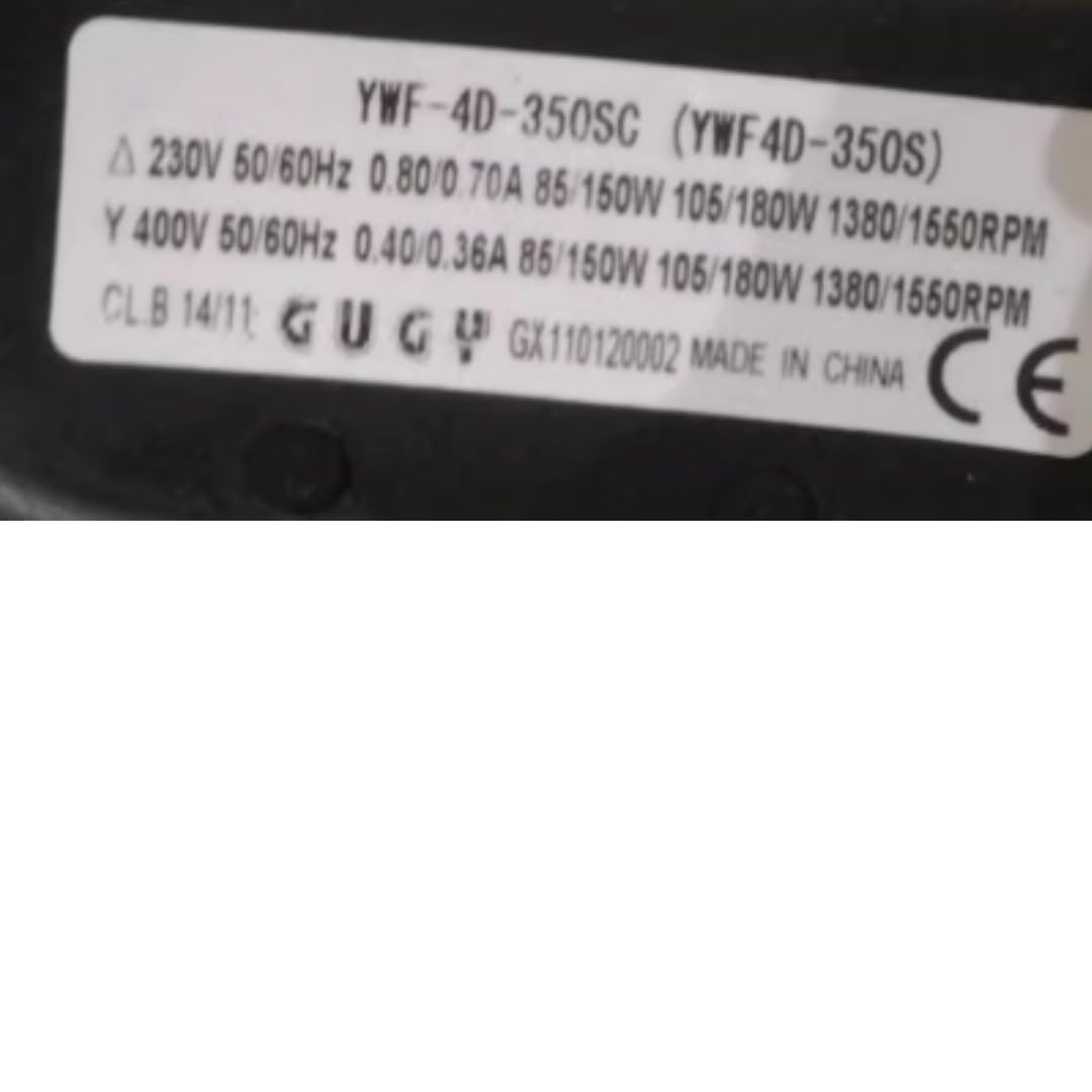 YWF4D-350S 230/400 V 0,80/0,70 A, 150/180 W, 1380/1550 obr./min, 4-żyłowy wentylator chłodzący
