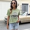 Hippie-Soul-T-Shirt-Womens-Graphic-Tee-Vintage-Shirt-Hippy-Gifts-Tops-Short-Sleeve-Clothing BLANCHES Women Summer Tops 2023 Vintage Graphic Tee Hippy Soul Tops Crew Neck Short Sleeve Casual Tees Green