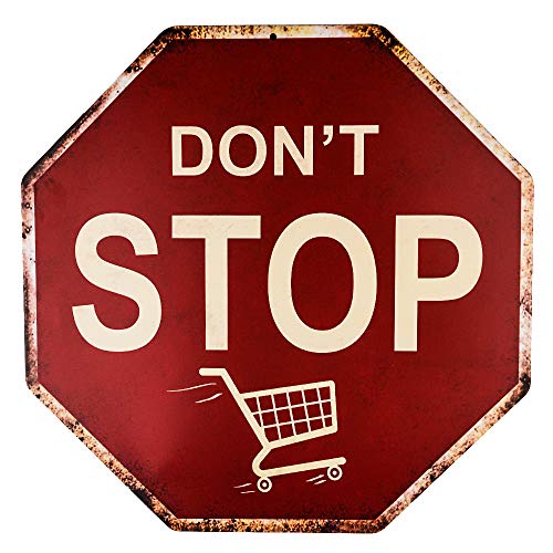 dojune - Lustiges Deko-Metallschild mit Aufschrift "Dont Stop Shopping" Cover