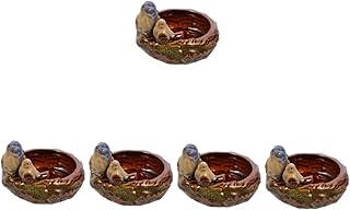 GANAZONO 5pcs outdoor bird feeder parakeet feeder windows bird feeder window birdfeeder bird food container bird serving bowl birdcage food tray garden ornament porcelain bird bath birds