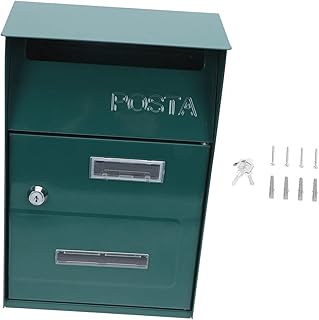 DOITOOL Mailbox Box Mailbox with Lock Decorative Mailbox Wall Mail Holder Outdoor Mailbox Manager Mailbox Box Rustic Raffle Box Metal Post Box Metal Complaint Box Storage Letter Box Key