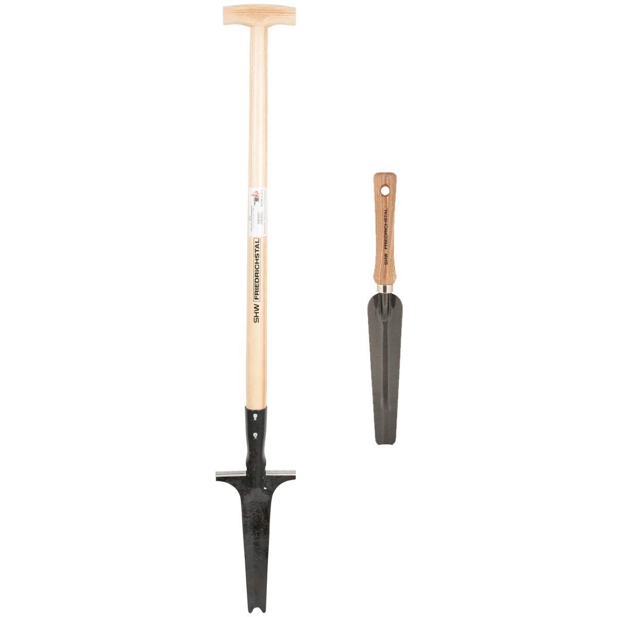 SHW-FIRE Set: Unkrautausstecher 82cm Stiel und Unkrautstecher kurz | Für chemiefreie Unkrautentfernung| Präzises Ausstechen| Entfernung von Wurzelunkräutern mit gesamter Wurzel | Made in Germany