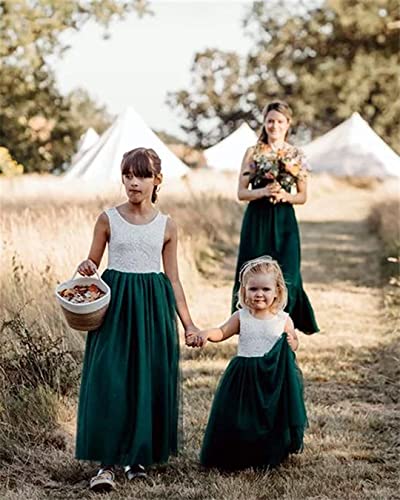 Image of Topmaker Flower Girl Dress for Toddler Baby Girls,Lace Tulle Dress for Wedding,Birthday Party,Photoshoot,Special Occasion