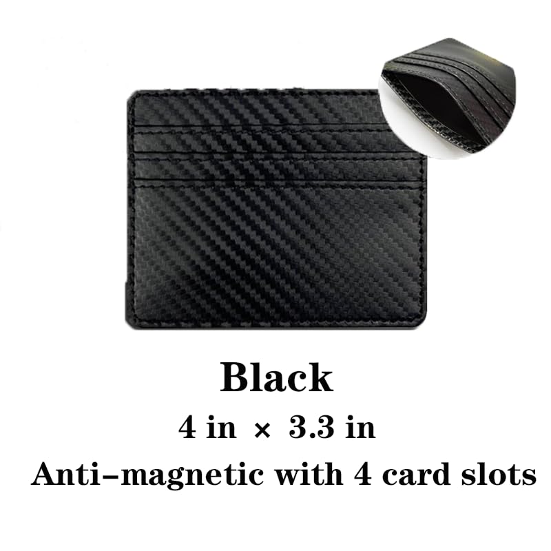 DuskDrapes Ultra Slim Card Holder - Black Carbon Fiber Minimalist Wallet | RFID Blocking | Credit Card Holder2