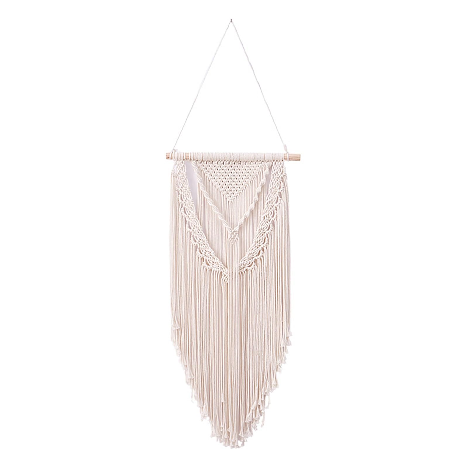 TaLcuS Ins Nordic Hand Woven Wall Hanging Boho Macrame Tapestry Natural Cotton Handmade Wall Art Minimalist Scandinavian Style Home Decor(A2)