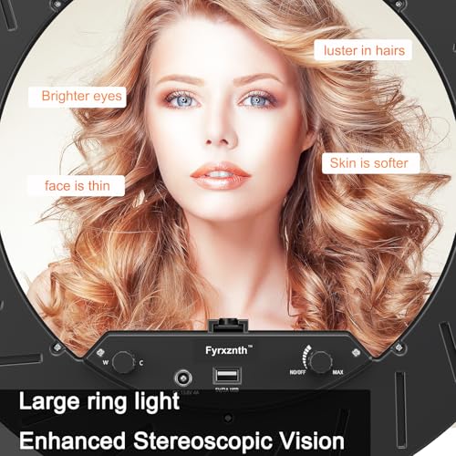 Image of Ring Light 18 inch with Stand, 55w 6700K LED Light,63 inch Tripod,Multi-Angle Adjustable Phone Stand, for iPhone and Android Phones, CRI95, Suitable for YouTube, TikTok, Selfies (Black, 18 inch)